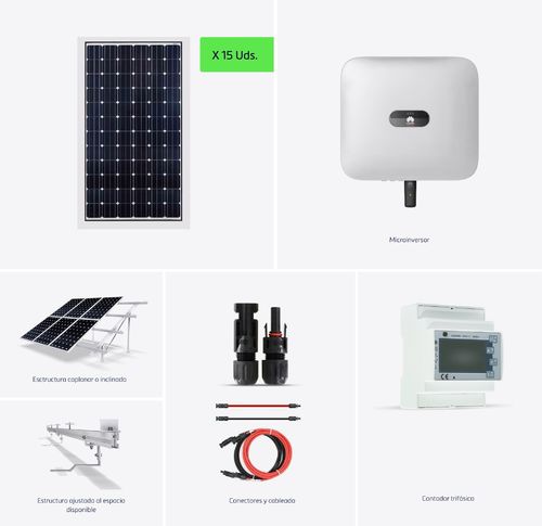 On-grid solar kit of 6 Kw three-phase installation included