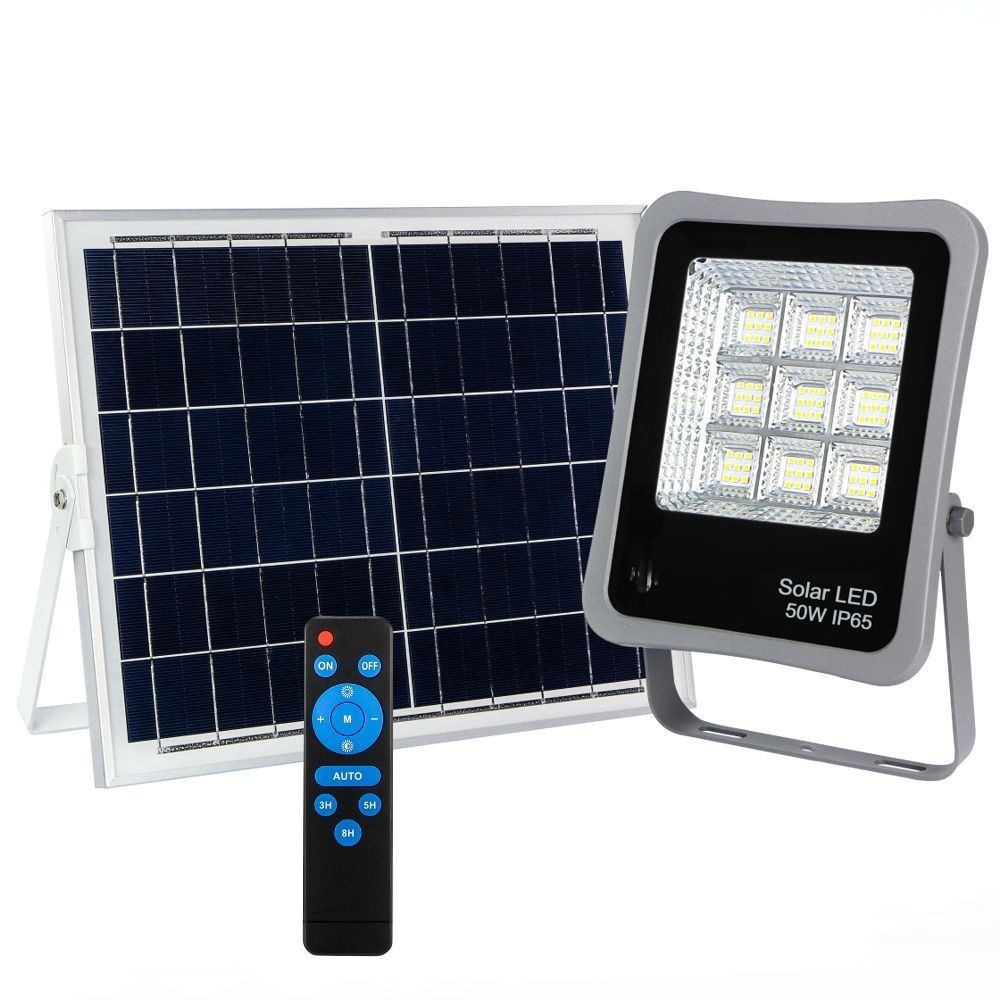 cut back Presenter electrode Outdoor solar floodlight with 50W LED spotlight - All in solar