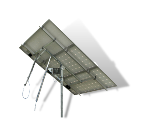 Two-axis solar tracker suitable for 3 solar panels.