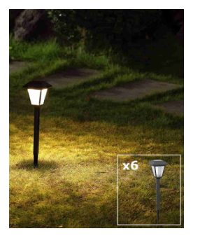 Pack of 6 units of Solar Street Lights for Outdoors